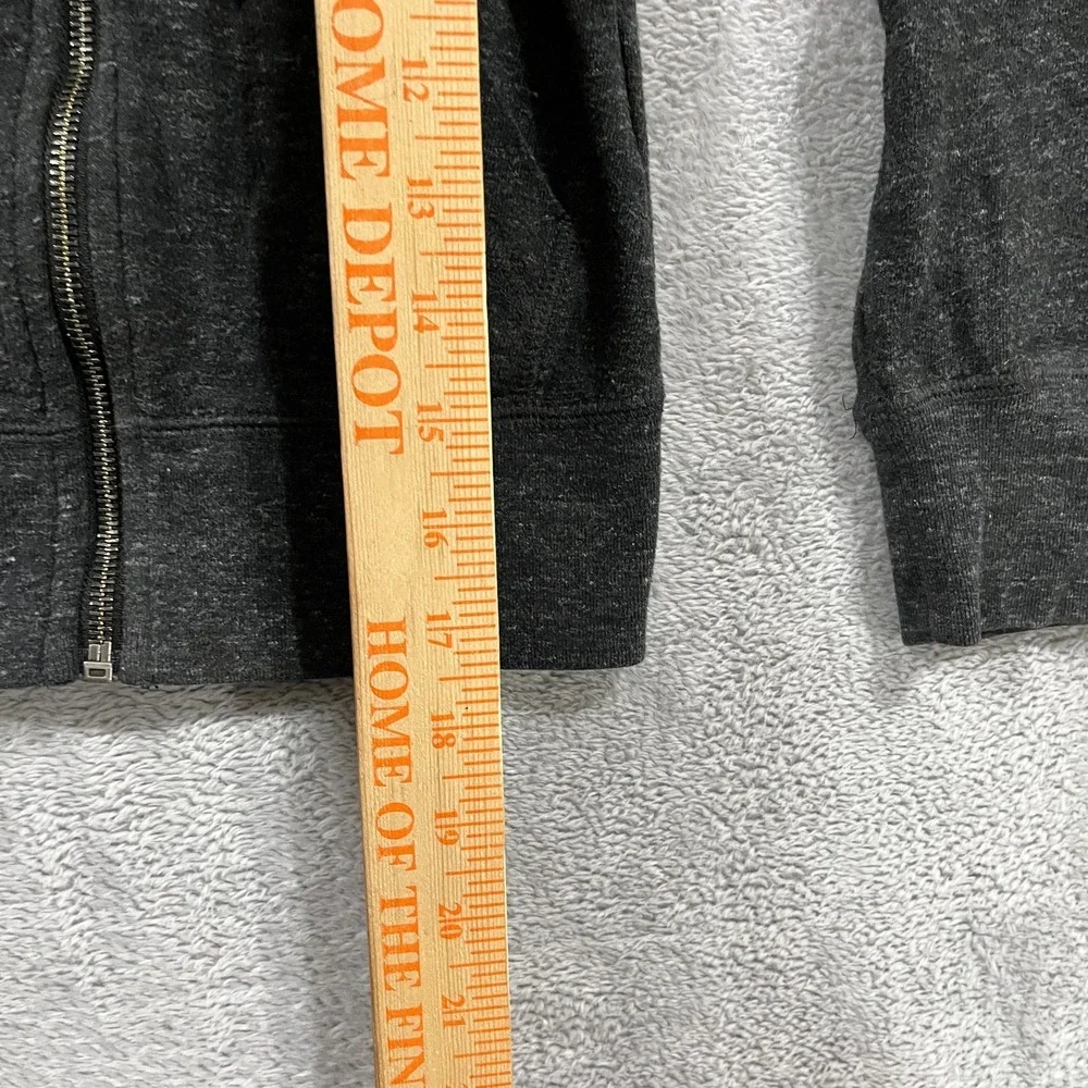 Vintage Nike Hoodie Girls Small Charcoal Gray Cotton Gym Fleece Logo‎ Full Zip
